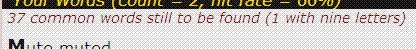 Common word count at top of list